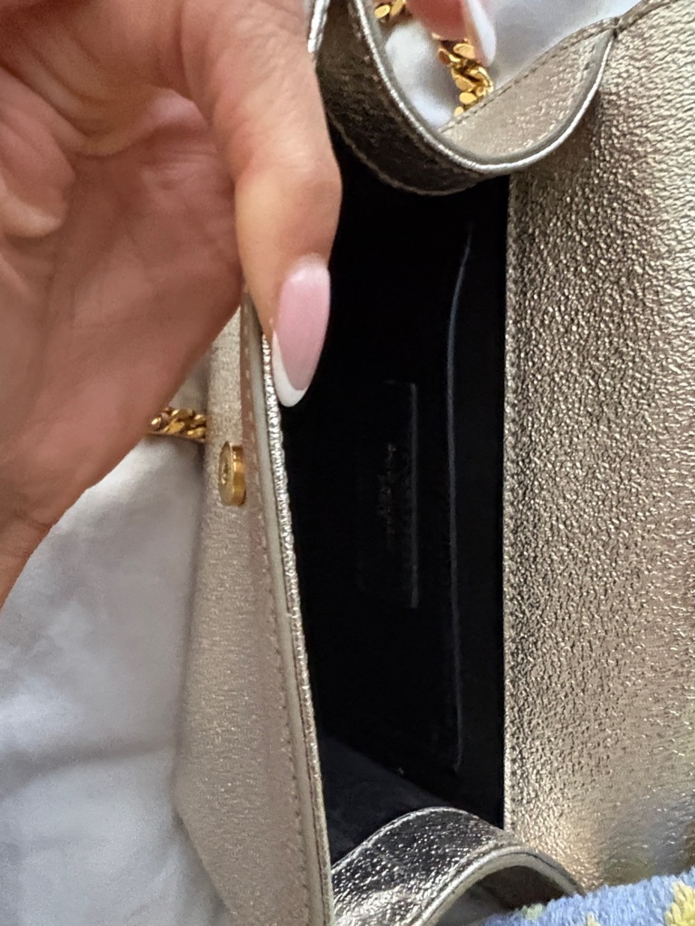 Saint Laurent Gold Kate Evening Bag Monogram Chain Crossbody - Picture 4 of 12